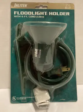 031-c02 Inliten Floodlight Holder With 6ft. Cord Stake And Adjustable Head New