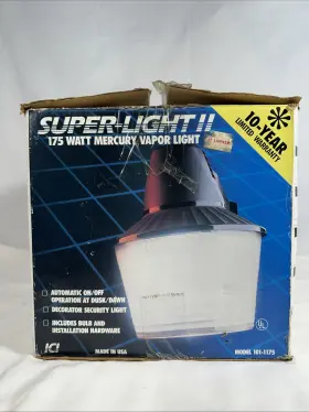 101-1175 Innovative Controls Super Ight Ii Dusk To Dawn Mercury Vapor Safety Security Light 175 Watt Nos