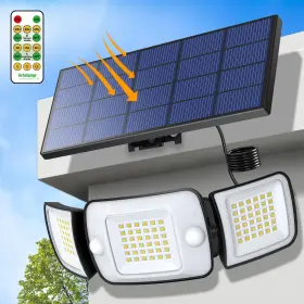 Yl002-12b Intelamp Solar Flood Lights Outdoor Waterproof Separate 1 Pack Black