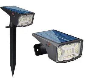 Isl-sun-spt-01 Ironsmith Lighting Products Solar 50led Spotlights Outdoor Garden Landscape Lights Pack Of 2