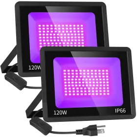Suer-fl120w-smx-2p Isuerfy 2 Pack 120w Led Black Light Ip66 Waterproof Outdoor Blacklight Flood W
