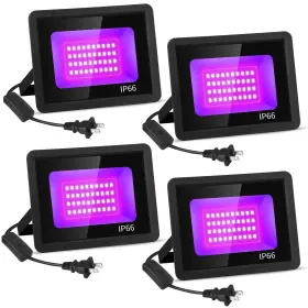 Suer-fl36w-smx-4p Isuerfy 4 Pack 36w Led Black Light Ip66 Waterproof Outdoor Blacklight Flood Wi