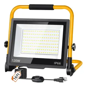 Suer-gzd-120w-1p Isuerfy 120w Led Work Light 14400lm Flood With 16ft Cord And Switch 1200w Equivalent