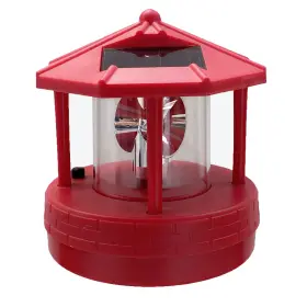 Yalg10547 Iuyypu Solar Lighthouse With Rotating Beacon 360 Degree 5.71x6.89 Inch Red