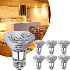 Ivyemons 445026362344 Par20 Flood 39w 120v 480 Lumens- 6 Pack Light Bulbs With E26 Base P
