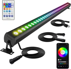 Jabbatek 726084852112 40-inch Linkable Led Wall Washer Light Bar Smart Rgbcw Color Changing Blu