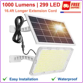 Jackyled342 Jackyled 715377252555 1000 Lumens 299 Led Solar Security Lights W Extension Cord Dusk To Dawn