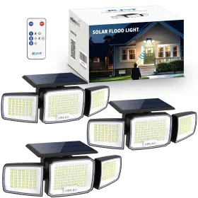 J111 Jejot Solar Security Light Outdoor Super Bright Led With Remote Control Radar Motion