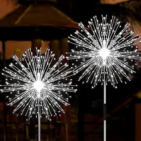 Jjgoo 717664414677 Solar Firework Lights 2 Pack 120 Leds Lighting Cool White