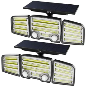 01-01-005-041382 Jjx 2 Pack Solar Lights Outdoor 2800lm 286 Led Motion Sensor Black