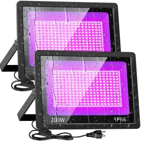 Jm-tgd-200w-2p-uv Jngmair 200w Black Light Flood Ip66 Blacklight Floodlight With Switch Plug