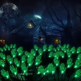 Jofony Dm532 Halloween Outdoor Solar Scary Lights 2 Packs 16 Leds Green Swaying