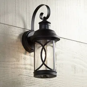 Jf-001 John Timberland Capistrano Mission Outdoor Wall Light Fixture Black Led Dusk To Dawn 15 3/4 Inch