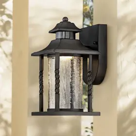 Jf-011 John Timberland Westray Mission Outdoor Wall Light Fixture Black Led Dusk To Dawn 11 1/2 Inch Porch