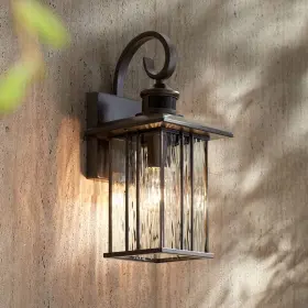 Jf-1703006 John Timberland Deaver Modern Outdoor Wall Light Fixture Bronze Dusk To Dawn 15 1/4 Inch Exterior