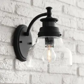Jf-1708004 John Timberland Nobel Modern Outdoor Wall Light Fixture Black Dusk To Dawn 10 Inch For Exterior Barn