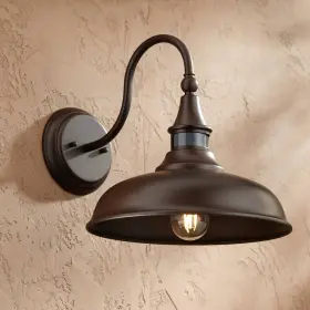 Jf-2017092pb John Timberland Bronze Gough Rustic Outdoor Wall Light Fixture 12 1/2 Inch Dusk To Dawn Dark Sky