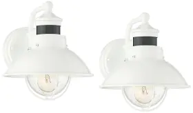 Ks285p8 John Timberland Oberlin 9 Inch H White Dusk To Dawn Motion Sensor Outdoor Light Set Of 2