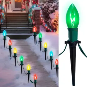 Gypi-o247au Joiedomi Christmas C9 Pathway Lights Outdoor Decorations 24 Packs Multicolor