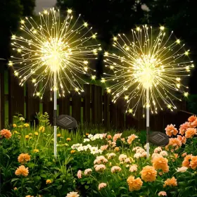 Joycome 770651093705 Solar Garden Lights Outdoor 2 Pack 120 Led Warm White