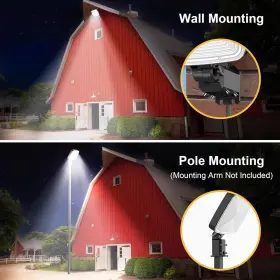 Sbnl003 Karjoefar 2 Pack Led Barn Yard Outdoor Security Flood Light Dusk/dawn Waterproof Wall/pole
