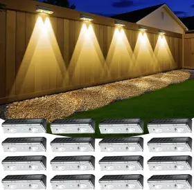 Lh-tb21-a8 Keilaimo Solar Fence Lights Outdoor 12 Pack Ip65 Waterproof Powered