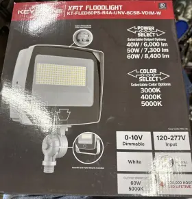 Keystone 843654160030 Xfit Led Flood Light - Power And Color Select 9000lm 120-277v White