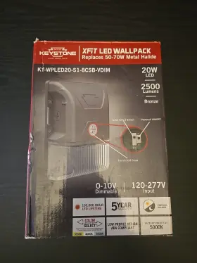 Kt-wpled20-s1-8csb-vdim Keystone 20w Mini Slim Led Wall Pack Photocell Color Select Kt-wpled20-s1-8csb