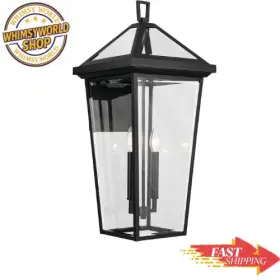 59128bkt Kichler Regence 4-light Outdoor Wall Light 30.25 Inch Black Clear Glass