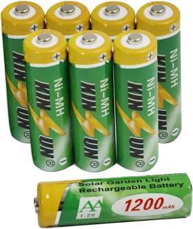 Ks8pkaa1200 Kinsun 8-pack Rechargeable Batteries 1.2v Nimh Aa 1200mah For Outdoor Solar