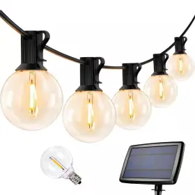 Koaoeirs 313089053028 25-light 50 Ft. Outdoor/indoor Solar Led G40 Integrated Globe Shatterproof 2