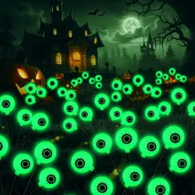 Yhc-yj-green6t-4p Kohlrabi Halloween Decorations Outdoor 4 Pack Green Eyeball-4