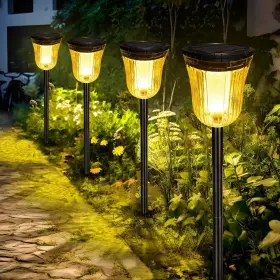 Ds701 Kruta Super Bright Solar Garden Lights For Yard 4 Pack 200 Lumen Outdoor Wa