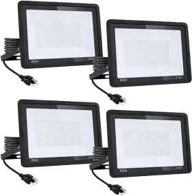 B0cx1nvknt Ksdhewi 4pack 60w 6600lm Super Bright Led Flood Light Waterproof Shatterproof En