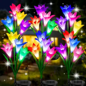 Kubace 739406646313 Solar Outdoor Lights Garden Decor 6 Pack Upgraded Multicolor