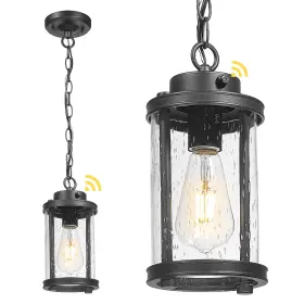 Kdopl01-bk-lc Kudos Outdoor Pendant Light Dusk To Dawn 11 Inch Anti-rust Waterproof Exteri