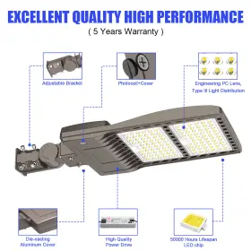 Ng-nsb-320w Kukupoo Led Parking Lot Lights 320w Outdoor Street Pole Shoebox Area Dusk To Dawn