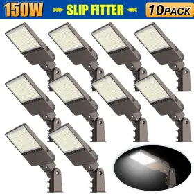 Ng-pl-150w-508p-cnga Kukupoo 10pack 150w Slip Fitter Mount Led Parking Lot Shoebox Lights Outdoor Street Lamp