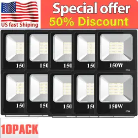 Ng-fl-150w-508-bus-10pcs Kukuppo 10pack 150w Led Floodlight Stadium Court Garden Light Security Outdoor Lighting