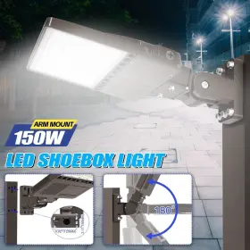 Ng-pl-150w-508s-cngn Kukuppo 150w Led Parking Lot Light Outdoor Street Shoebox Pole Lamp Withphotocell Sensor