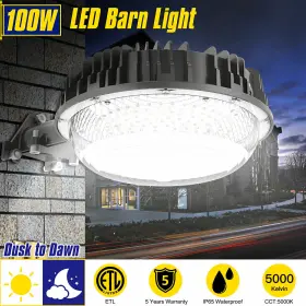 Kukuppo Ng-sp-100w-una##30005 100w Led Barn Light Dusk To Dawn With Photocell Outdoor Security Yard Floodlight