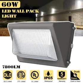 Ng-wp-60w-5k Kukuppo Led Wall Pack Light 60w Commercial Outdoor Yard Security Fixture 5000k Photocell