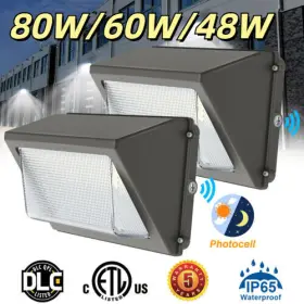 Ng-wp-80wcd-458p-gwzx Kukuppo 2pcs 80/60/48w Led Wall Pack Light Commercial Security Lighting With Photocell