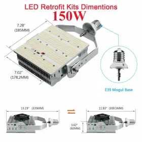 Ngrk-150w240w300w Kukuppo Led Retrofit Kits 240w 300w Shoebox Gas Station Street Parking Lot Area Lighting