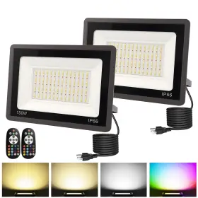 A-gkfl00509us-2 L Lohas Led 150w Flood Light Outdoor Rgb 2 Pack-150w Red Green Blue