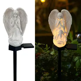 Solar-angel6 Laiamer Solar Garden Angel Lights Waterproof Outdoor 17.7 Inches