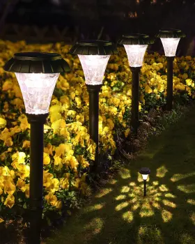 Tyd-01a Lamtree Solar Pathway Lights 6 Pack Outdoor Dark Black