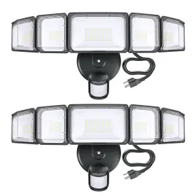 Vipst-g75ns5 Lamvip 5 Heads 75w Motion Sensor Outdoor Lights Plug In 7500lm Led Security