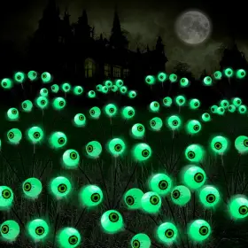 Yqd-048 Lchuang Halloween Decorations Outdoor Lights - 4 Pack 32led Solar Green