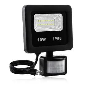 Leacoco 883343690486 Motion Sensor Flood Light Outdoor 10w Security Ip66 Waterproof